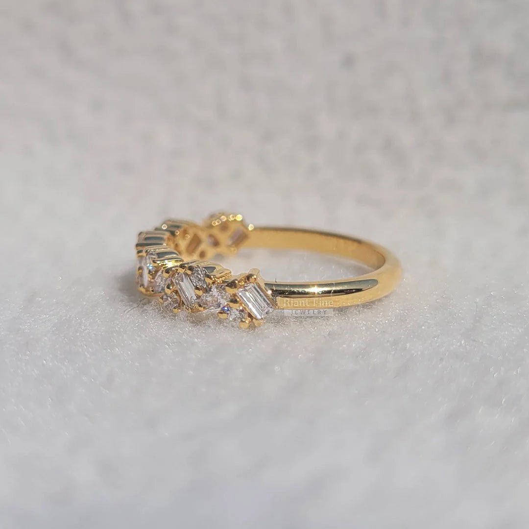 Half Eternity Multi Shape Diamond Wedding Band - Riant Fine Jewelry