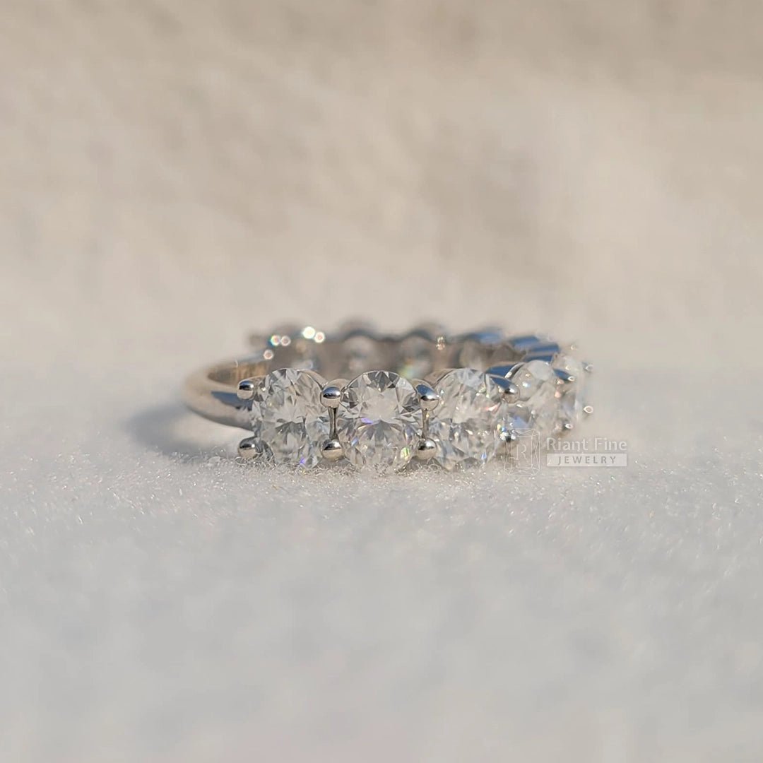 Half Eternity Oval Lab Grown Diamond Wedding Band - Riant Fine Jewelry LLC