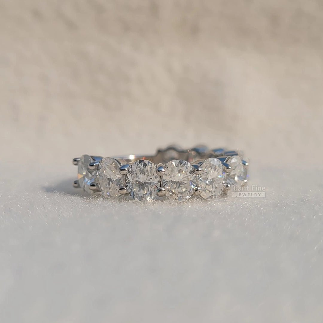 Half Eternity Oval Lab Grown Diamond Wedding Band - Riant Fine Jewelry LLC