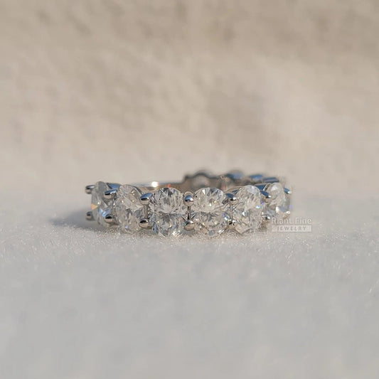 Half Eternity Oval Lab Grown Diamond Wedding Band - Riant Fine Jewelry LLC