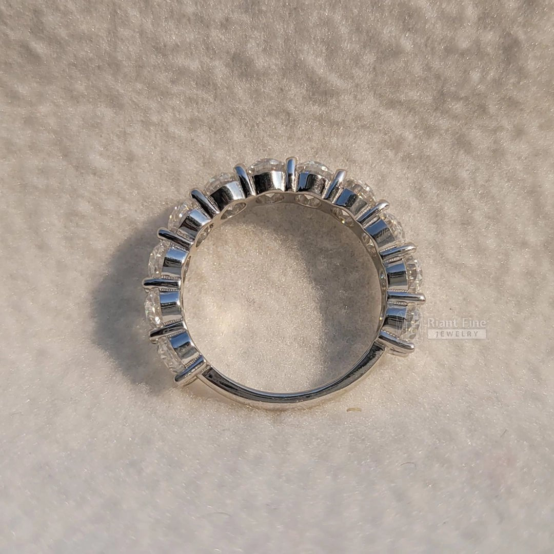 Half Eternity Oval Lab Grown Diamond Wedding Band - Riant Fine Jewelry LLC