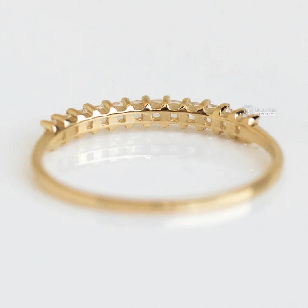 Half Eternity Princess Cut Lab Diamond Wedding Band - Riant Fine Jewelry LLC