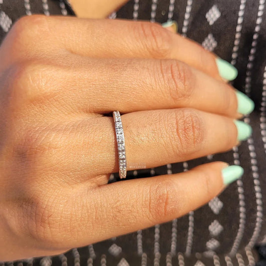 Half Eternity Round Lab Grown Diamond Band - Riant Fine Jewelry LLC