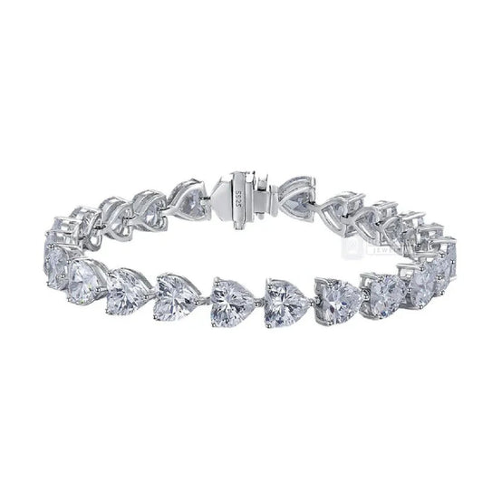 Heart Cut Moissanite Diamond Tennis Bracelet in 14K Gold - Riant Fine Jewelry LLC