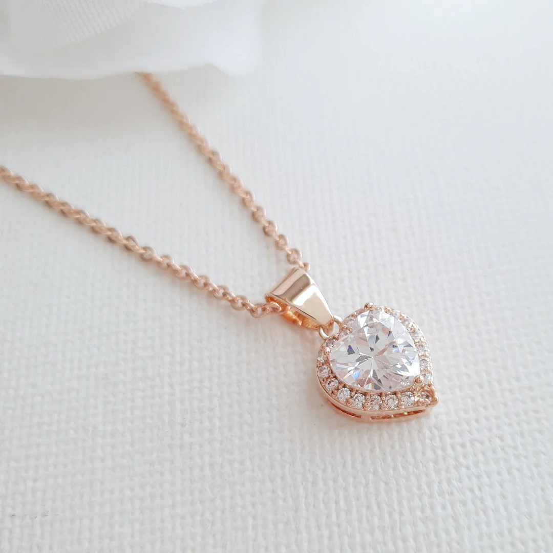 Dainty Heart Moissanite Necklace 18K Gold