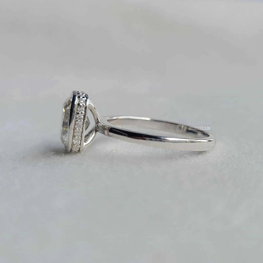 Hidden Halo Cushion Cut Lab Grown Diamond Engagement Ring - Riant Fine Jewelry LLC