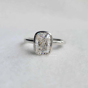 Hidden Halo Cushion Cut Lab Grown Diamond Engagement Ring