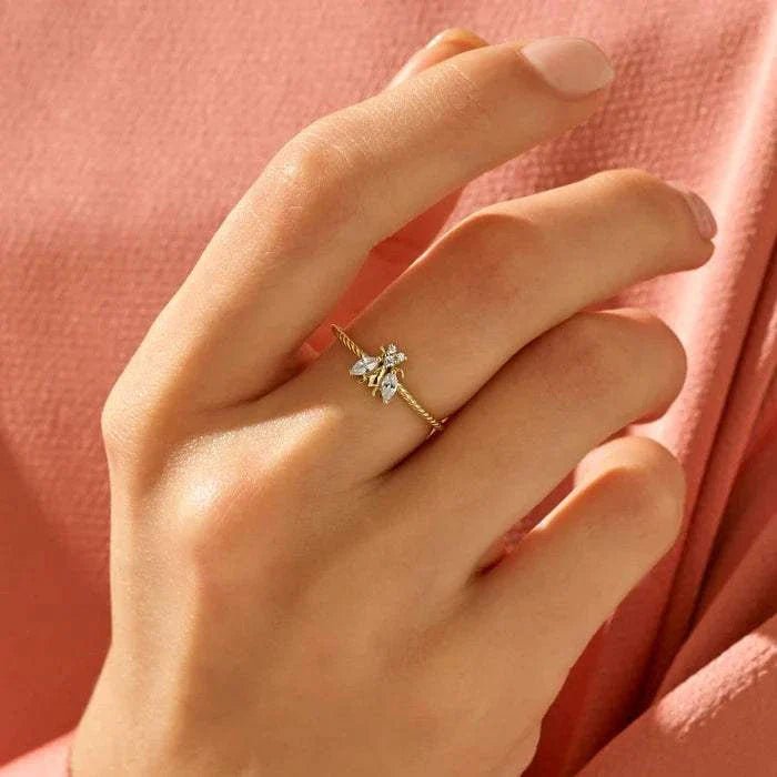 Honey Bee Lab Grown Diamond Engagement Rings In 14K Gold - Riant Fine Jewelry LLC