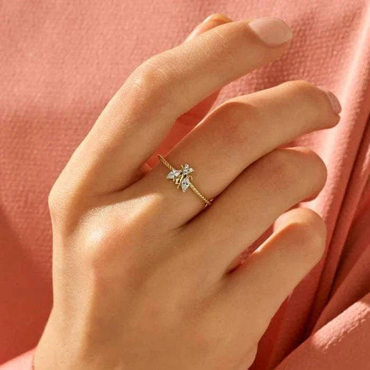 Honey Bee Lab Grown Diamond Engagement Rings In 14K Gold - Riant Fine Jewelry LLC