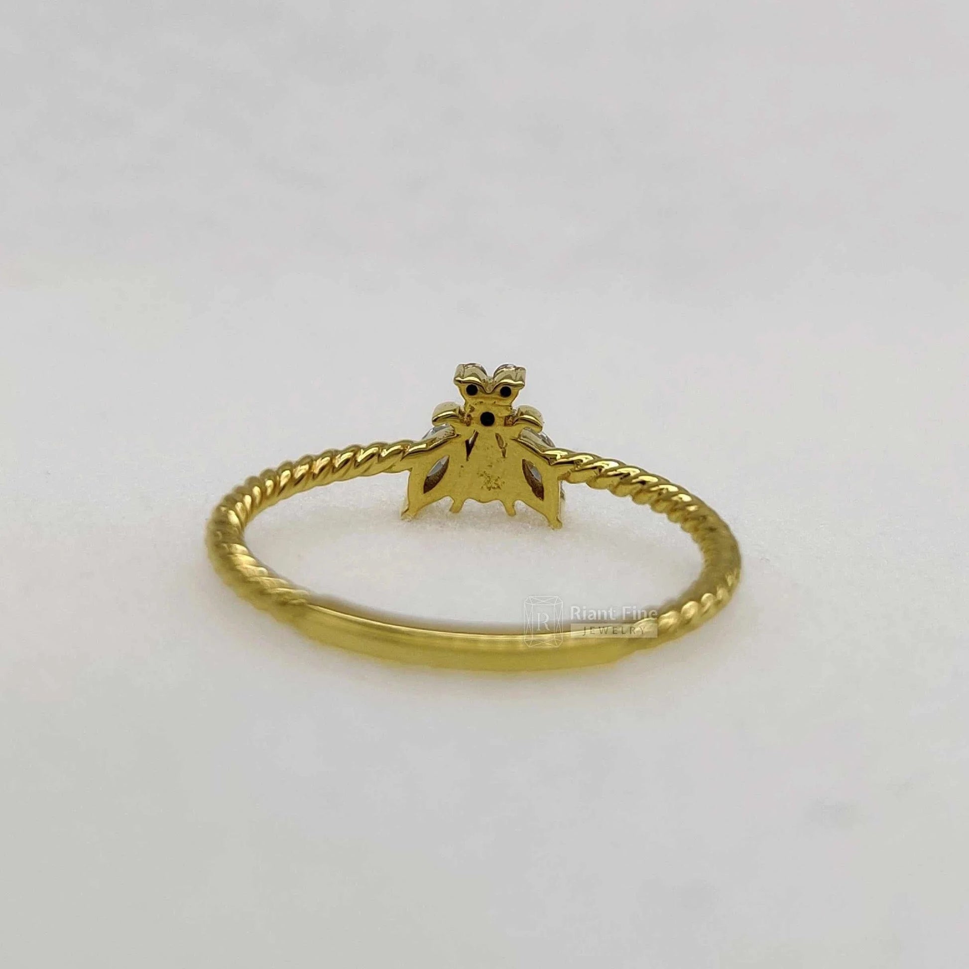 Honey Bee Lab Grown Diamond Engagement Rings In 14K Gold - Riant Fine Jewelry LLC