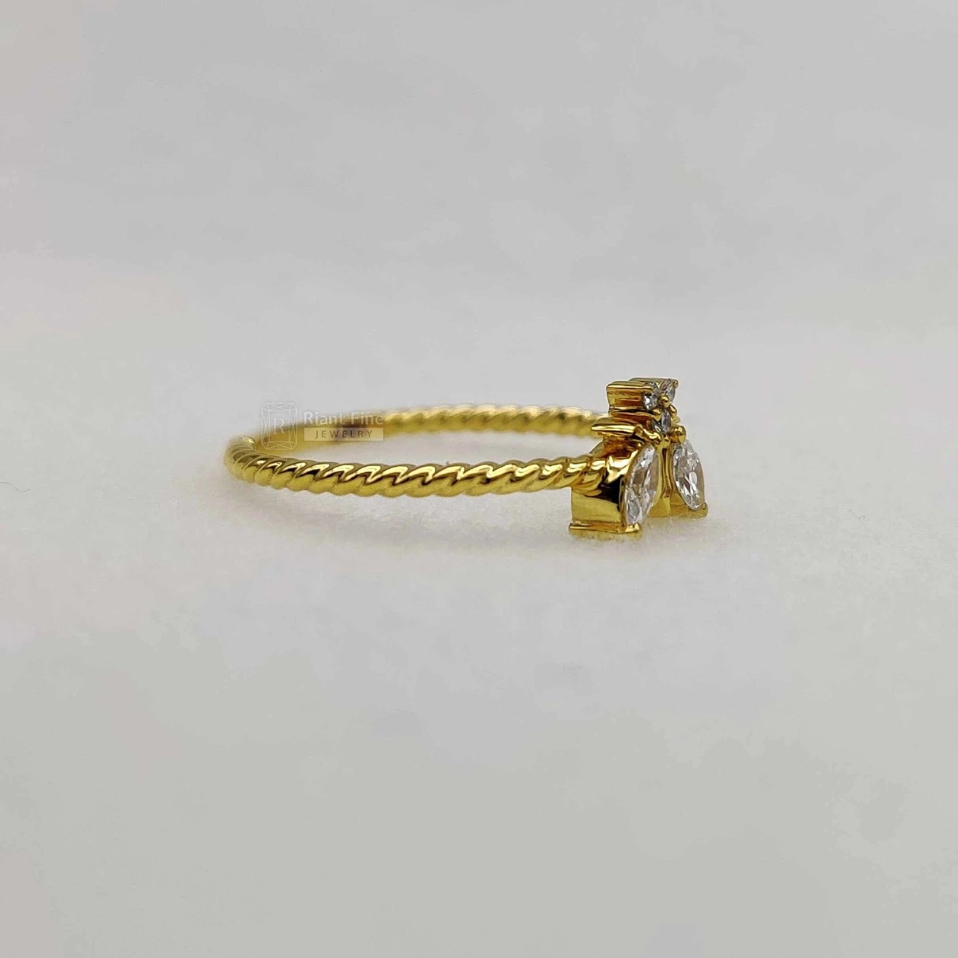 Honey Bee Lab Grown Diamond Engagement Rings In 14K Gold - Riant Fine Jewelry LLC