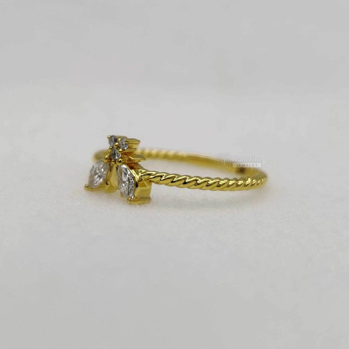 Honey Bee Lab Grown Diamond Engagement Rings In 14K Gold - Riant Fine Jewelry LLC