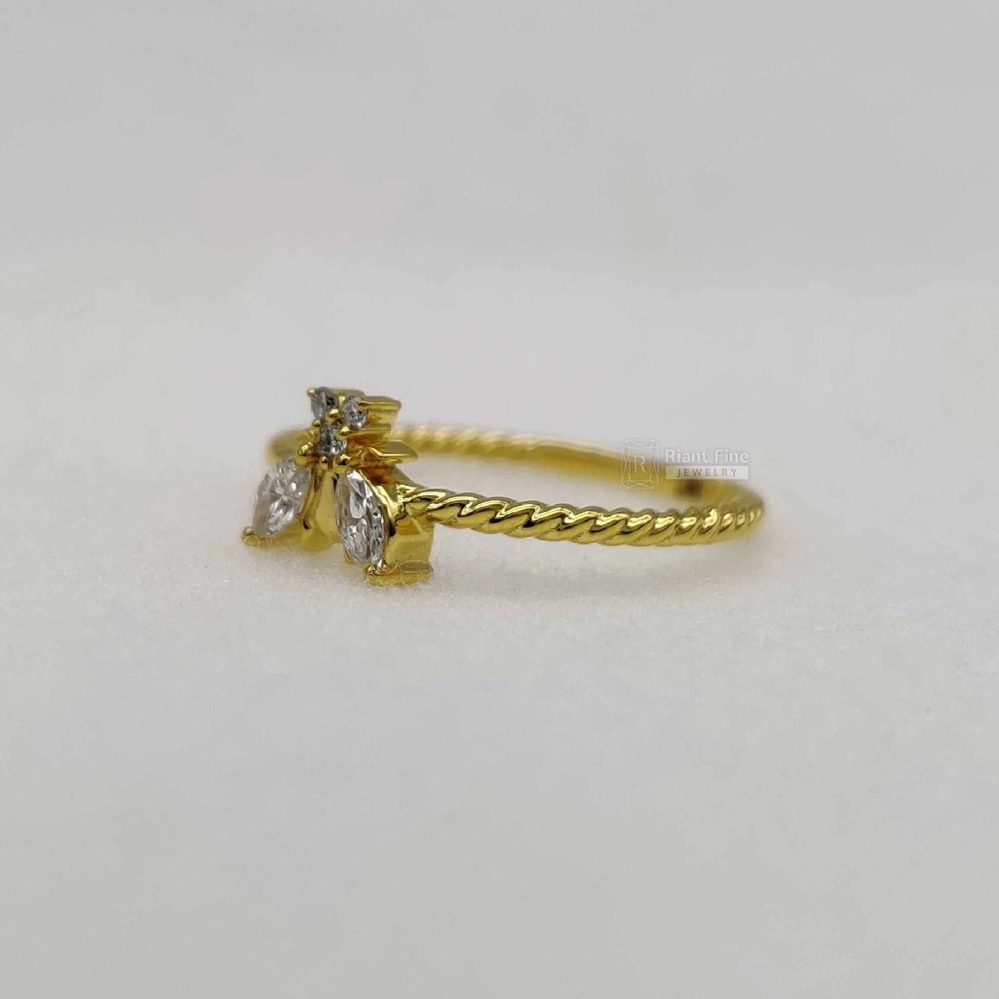 Honey Bee Lab Grown Diamond Engagement Rings In 14K Gold - Riant Fine Jewelry LLC
