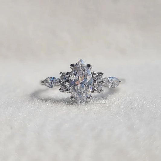 IGI Certified Marquise Diamond Vintage Engagement Ring - Riant Fine Jewelry