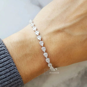 Illusion Pear Shaped Moissanite Tennis Bracelet