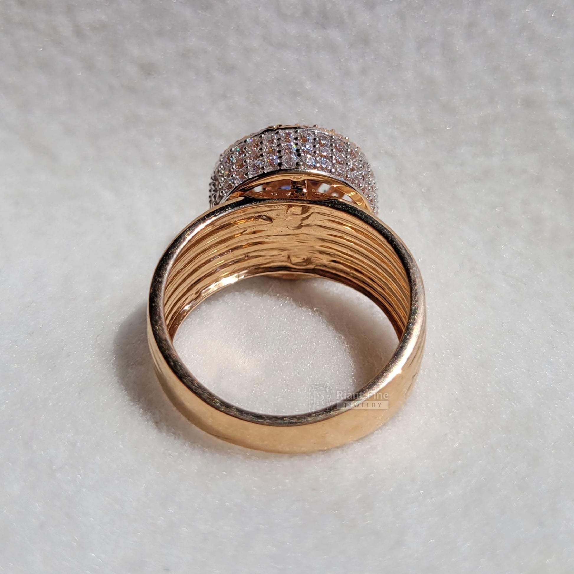 14k rose gold hidden halo lab created diamond rings