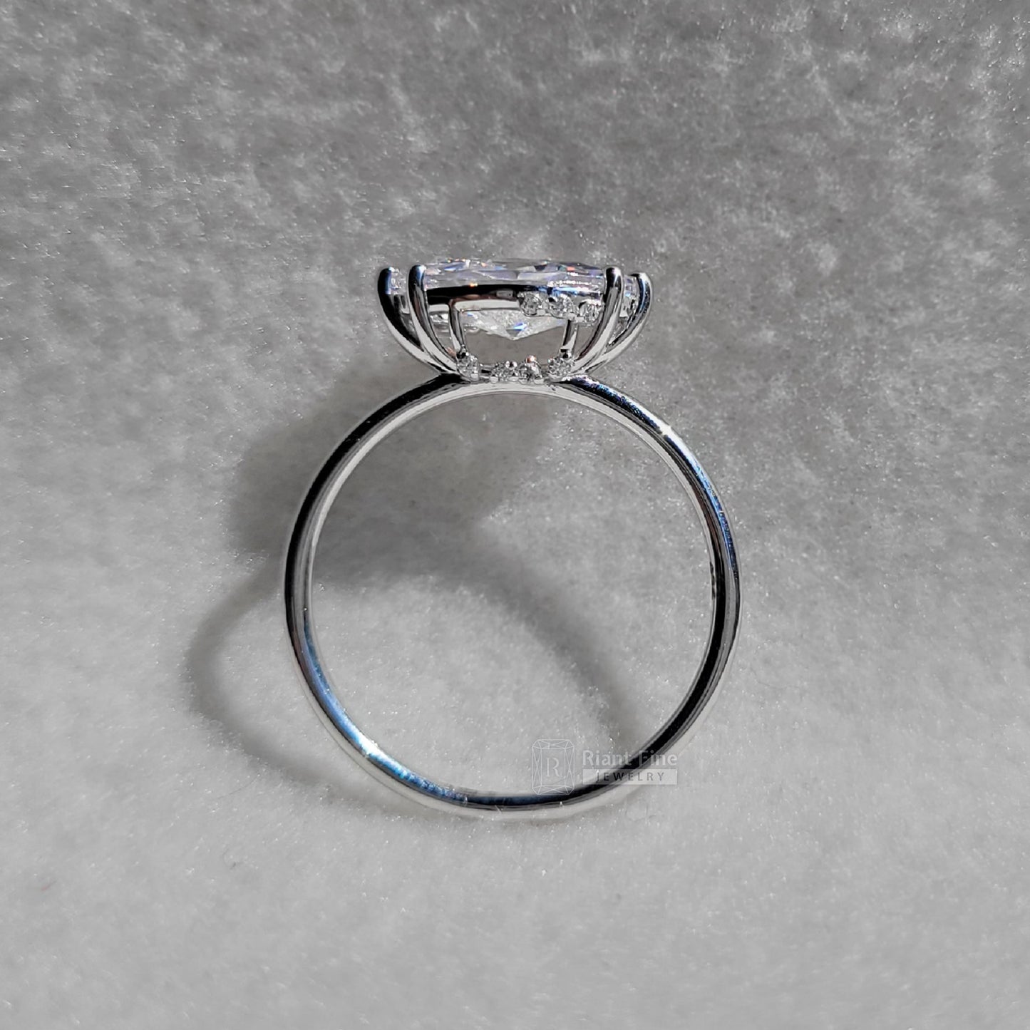 East West Lab Grown Engagement Ring