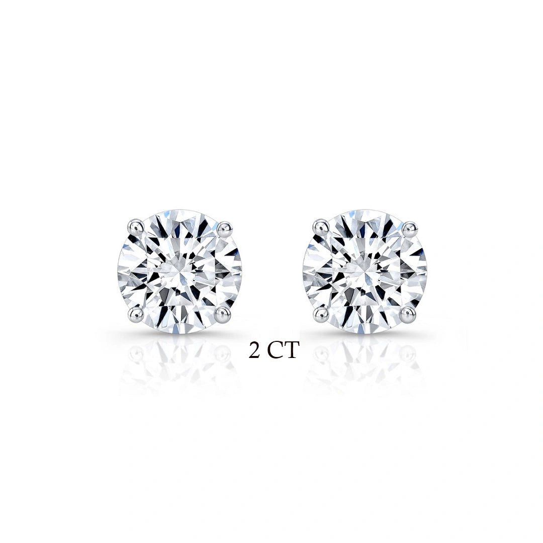 Lab Grown Diamond Stud Earrings in 925 Sterling Silver - Riant Fine Jewelry LLC