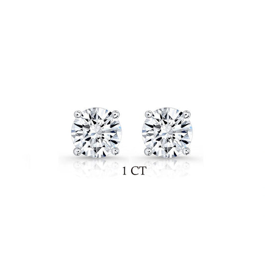 Lab Grown Diamond Stud Earrings in 925 Sterling Silver - Riant Fine Jewelry LLC