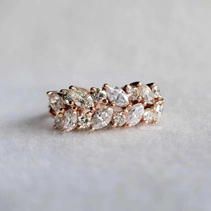 Laurel Leaf Wedding Ring With Lab Grown Diamonds In 14K Gold