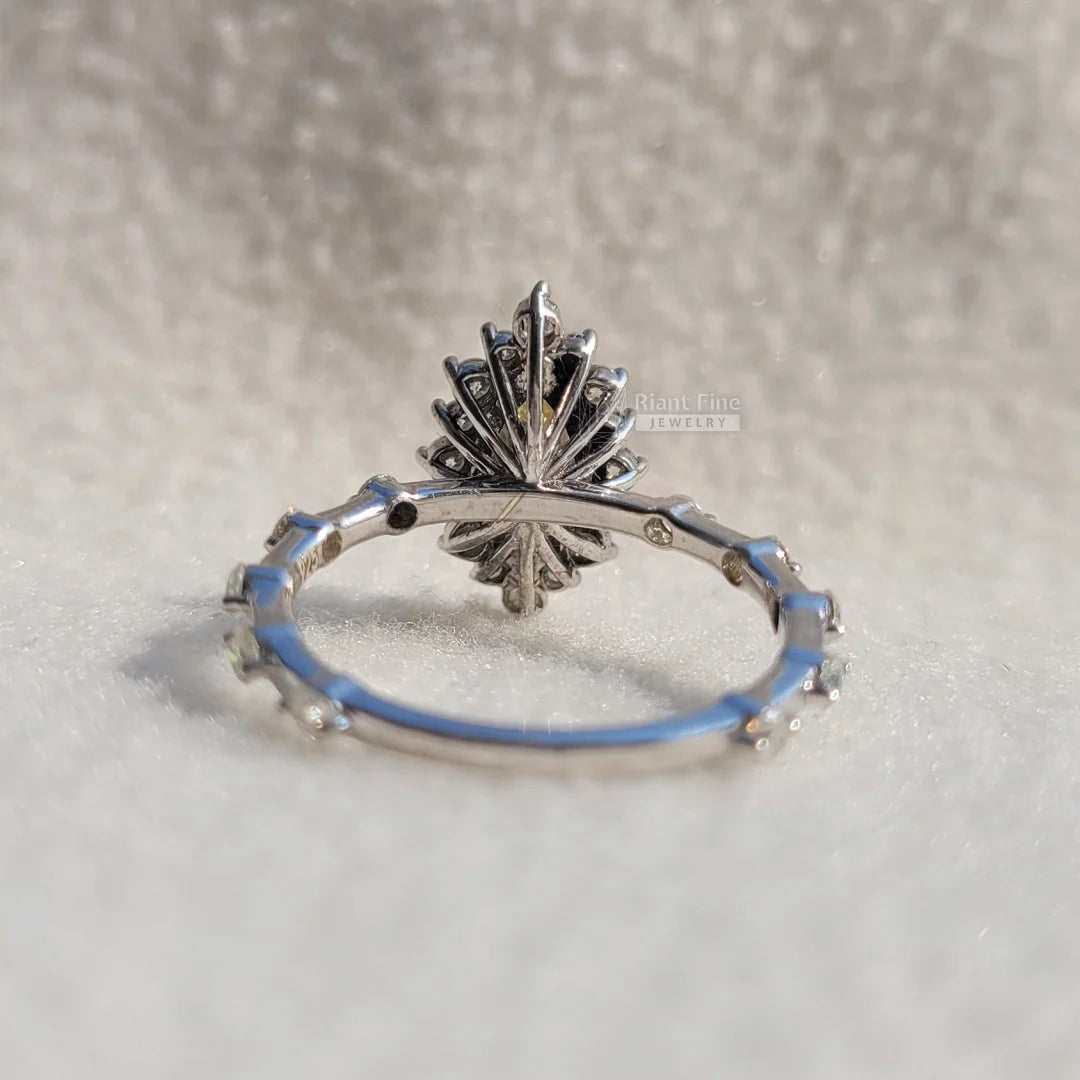 Yellow Diamond Marquise Halo Ring