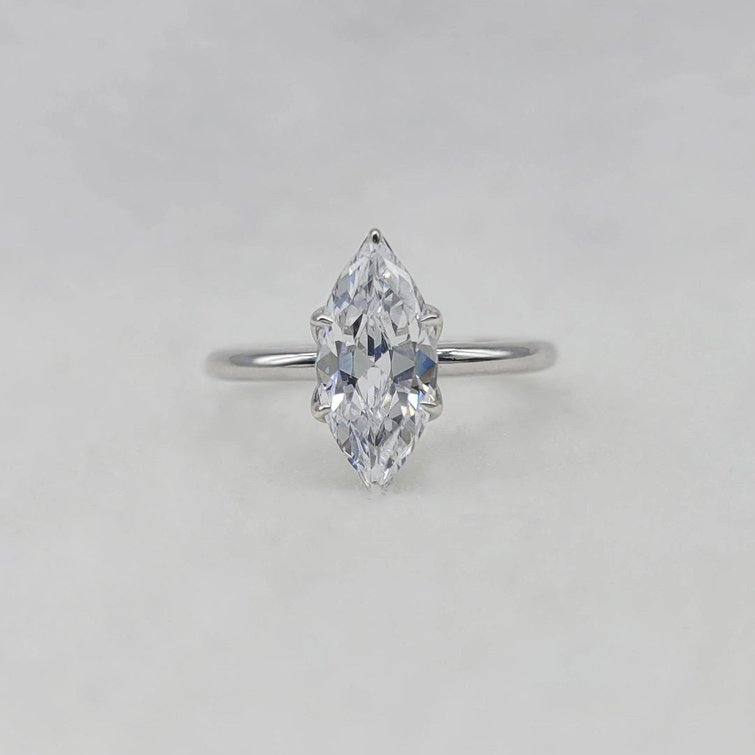 Marquise Cut Lab Grown Diamond Engagement Ring