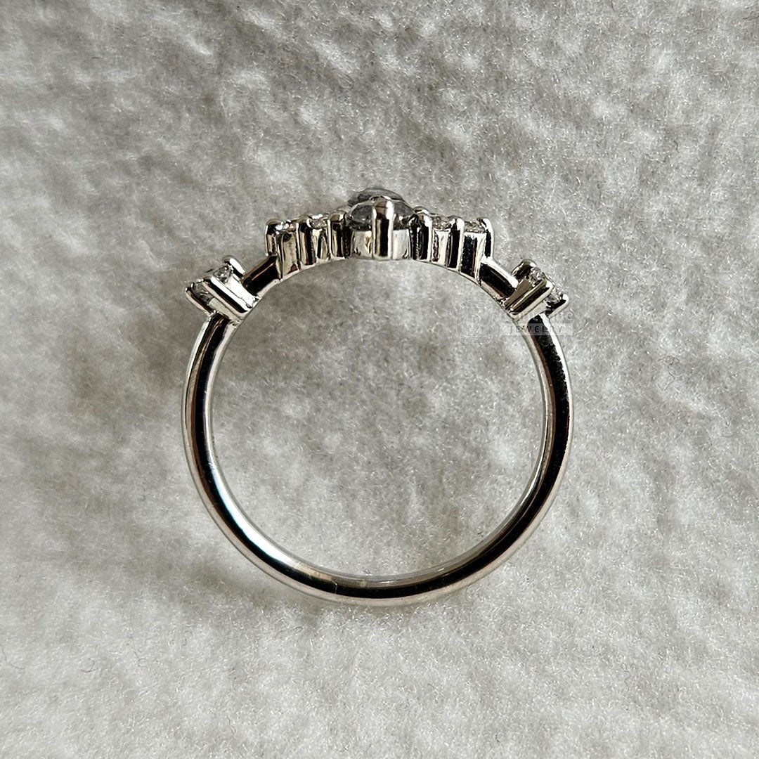 Marquise Cut Salt and Pepper Diamond Engagement Ring - Riant Fine Jewelry