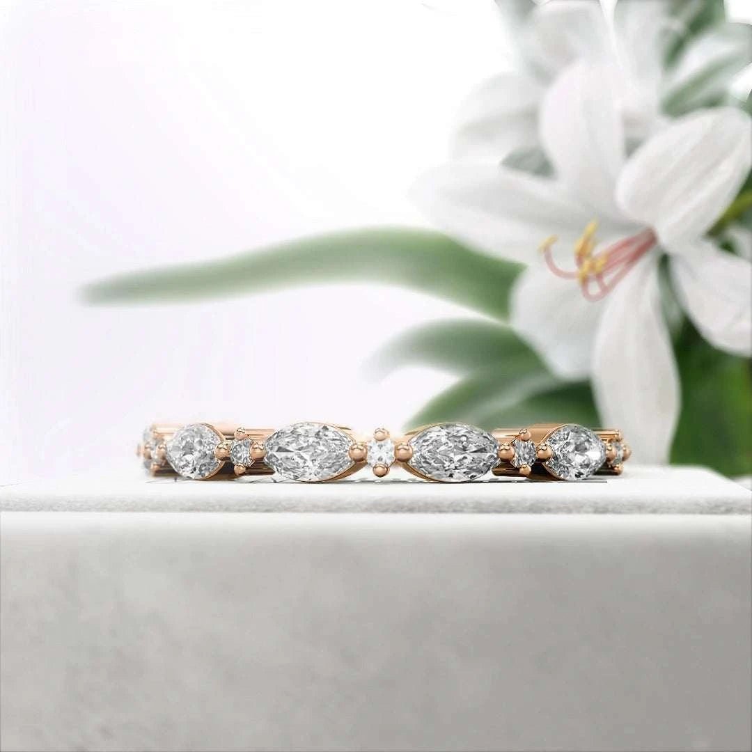 Marquise Diamond Lab Grown Eternity Band in 14K Gold - Riant Fine Jewelry LLC