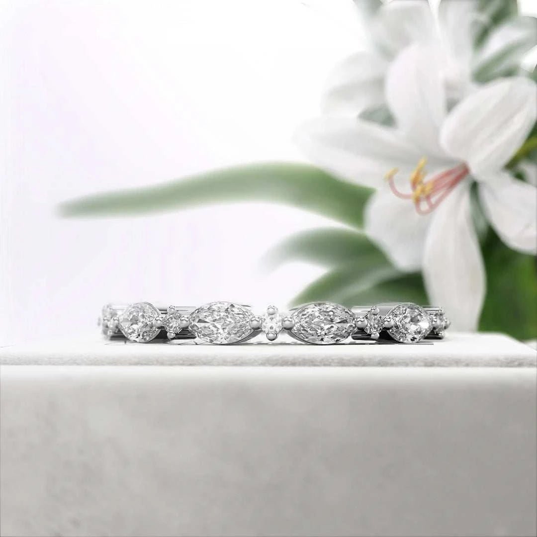 Marquise Diamond Lab Grown Eternity Band in 14K Gold - Riant Fine Jewelry LLC