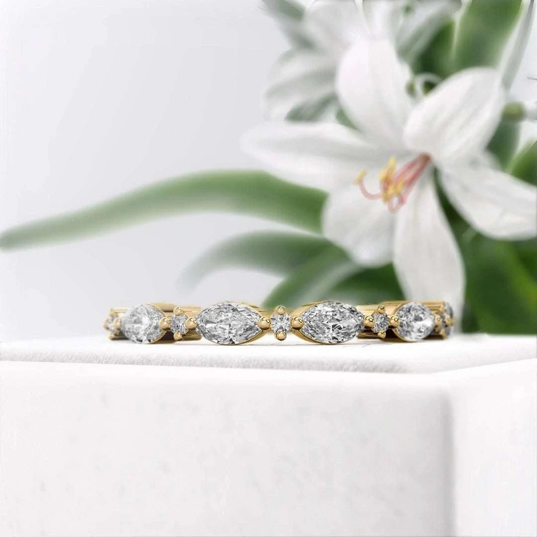 Marquise Diamond Lab Grown Eternity Band in 14K Gold - Riant Fine Jewelry LLC