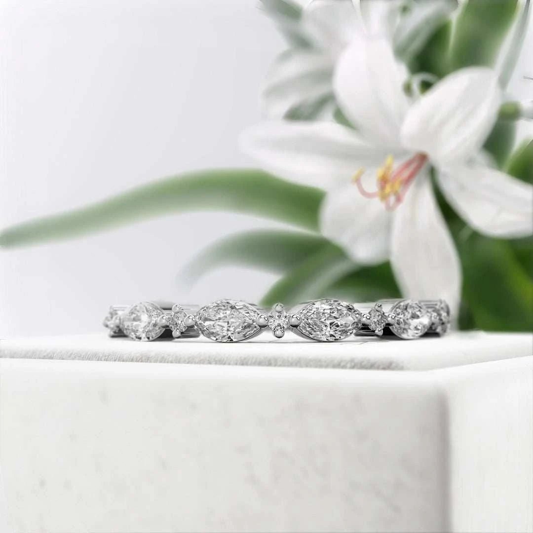 Marquise Diamond Lab Grown Eternity Band in 14K Gold - Riant Fine Jewelry LLC