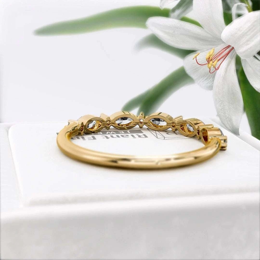 Marquise Diamond Lab Grown Eternity Band in 14K Gold - Riant Fine Jewelry LLC