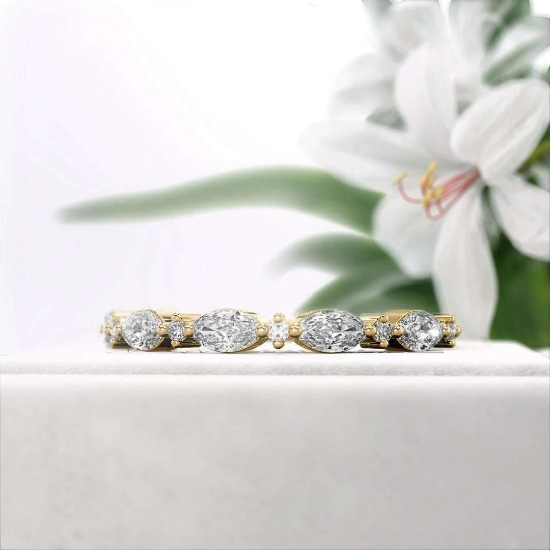 Marquise Diamond Lab Grown Eternity Band in 14K Gold - Riant Fine Jewelry LLC