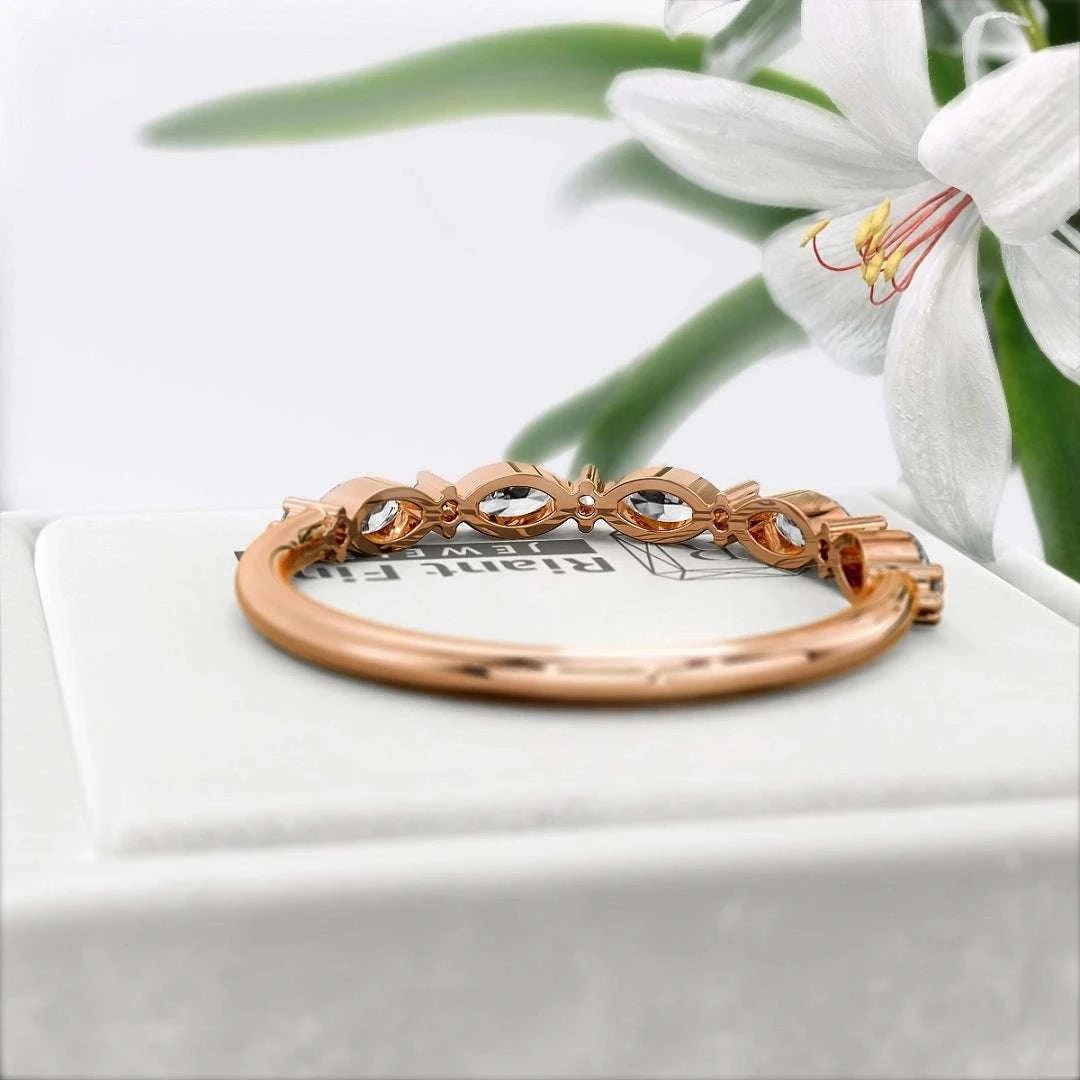 Marquise Diamond Lab Grown Eternity Band in 14K Gold - Riant Fine Jewelry LLC