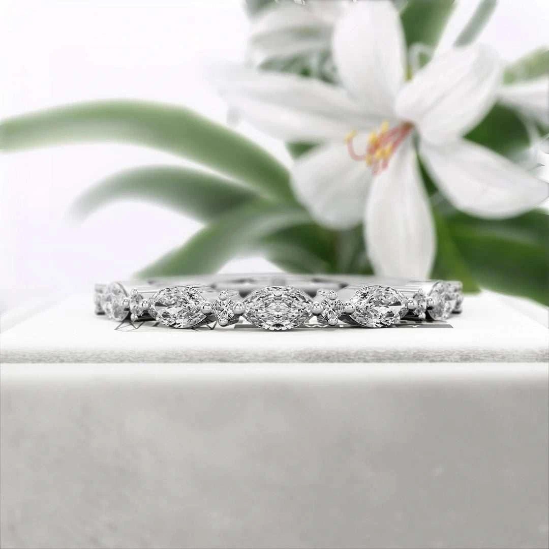 Marquise Diamond Lab Grown Eternity Band in 14K Gold - Riant Fine Jewelry LLC