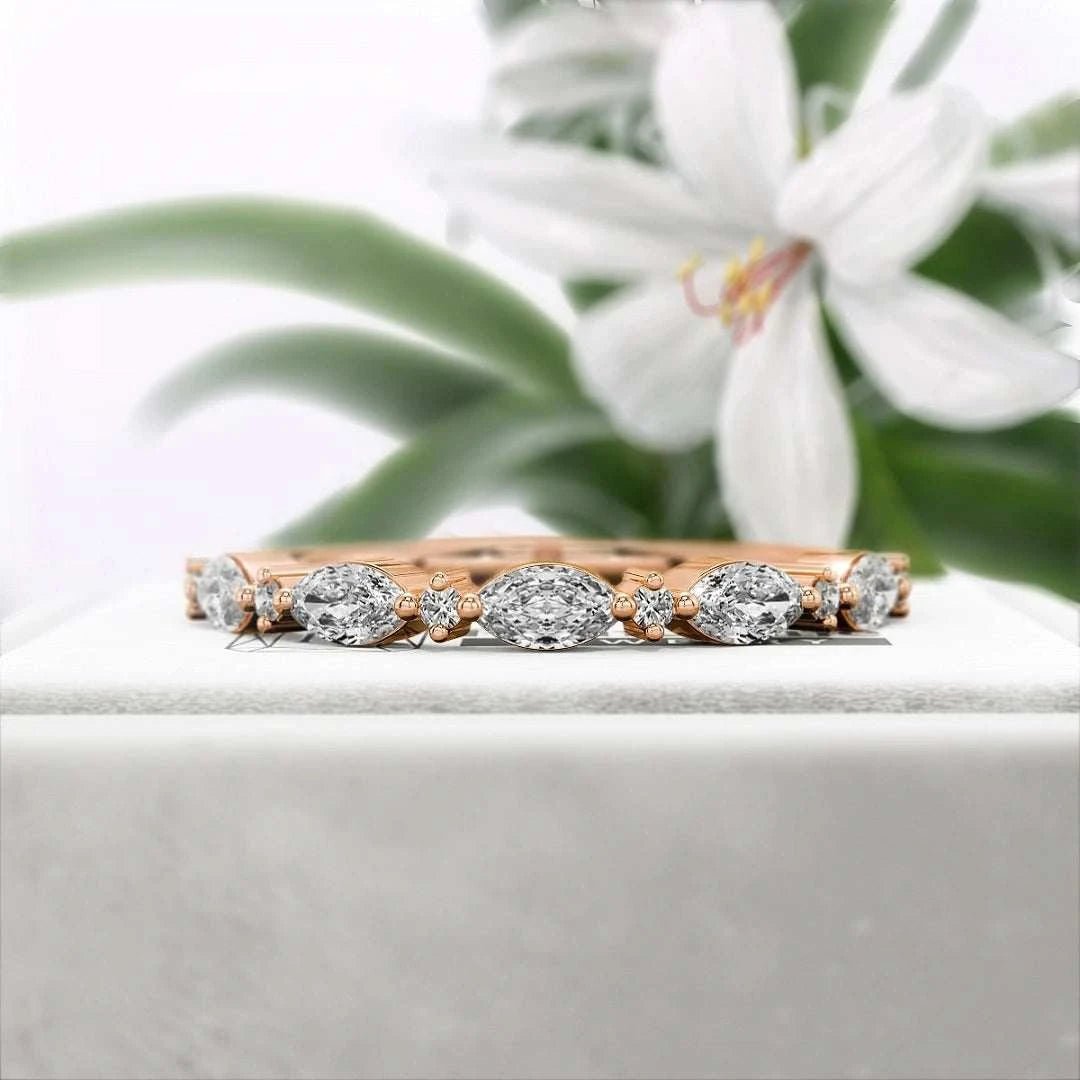 Marquise Diamond Lab Grown Eternity Band in 14K Gold - Riant Fine Jewelry LLC