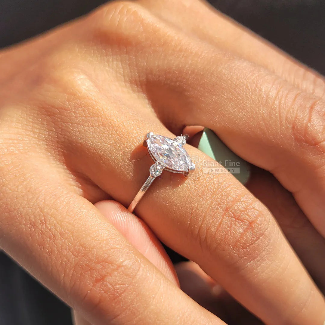 Marquise Diamond Gold Engagement Ring