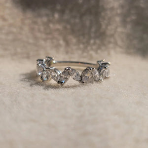 Marquise Diamond Zig Zag Eternity Wedding Band for Women