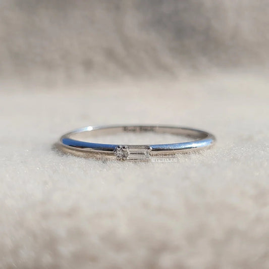 Minimalist Baguette Diamond Promise Ring for Women - Riant Fine Jewelry LLC