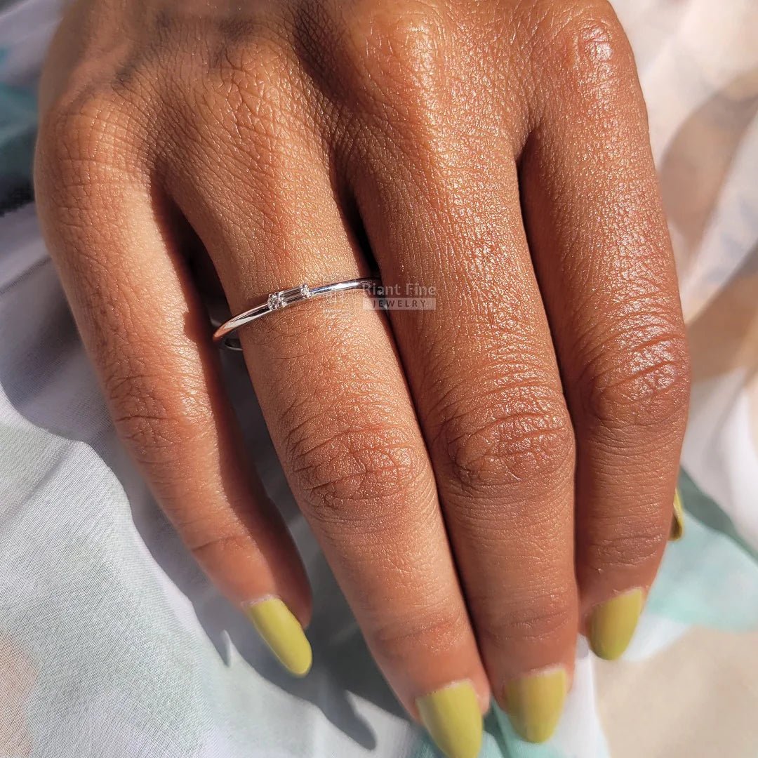 Minimalist Baguette Diamond Promise Ring for Women - Riant Fine Jewelry LLC