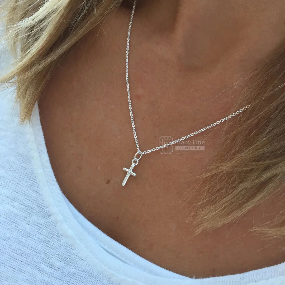 Dainty Silver Faith Necklace