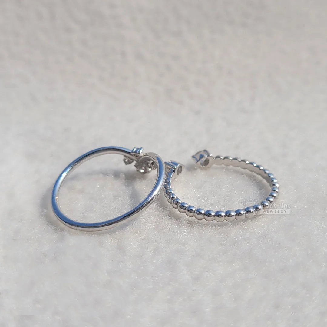 Minimalist Crown Style Gold Unique Wedding Ring Set - Riant Fine Jewelry