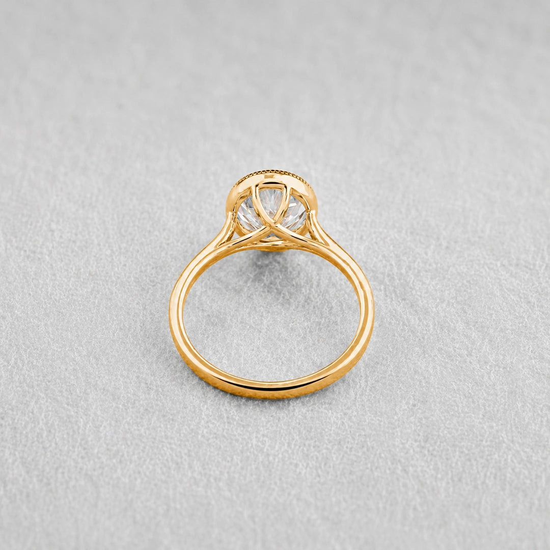 Minimalist Oval Lab Grown Diamond Solitaire Ring