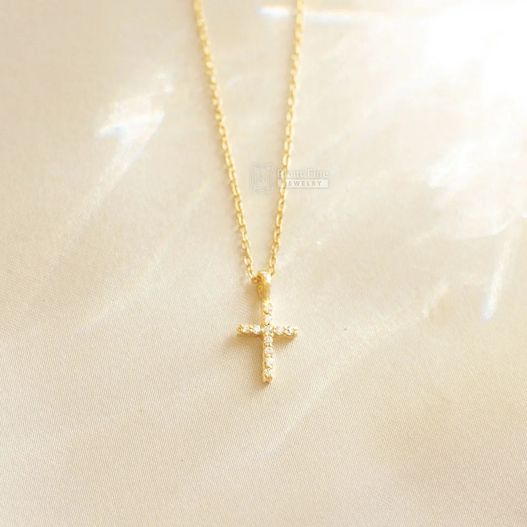 Minimalist Moissanite Cross Pendant