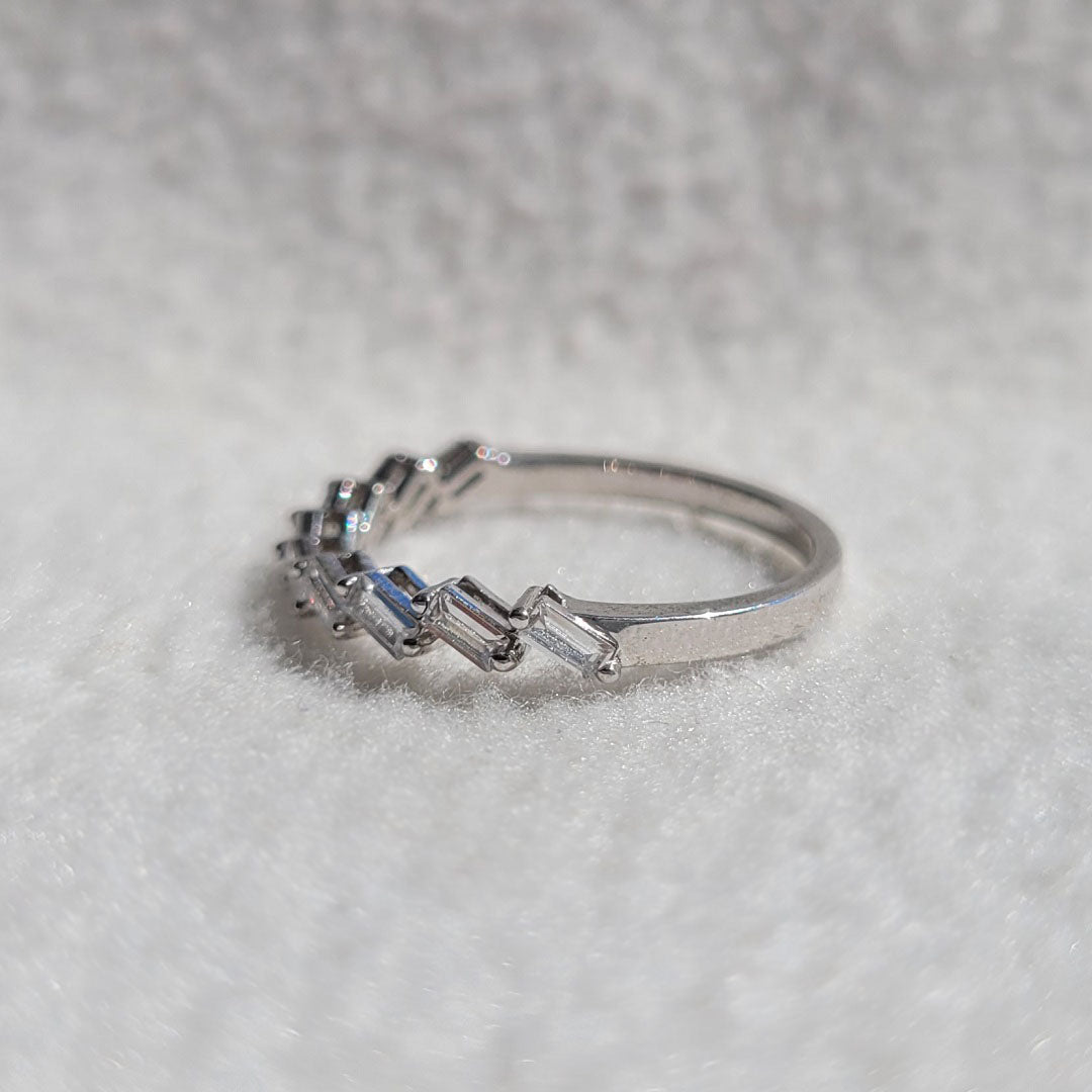 Half Eternity Wedding Band In White Gold 
