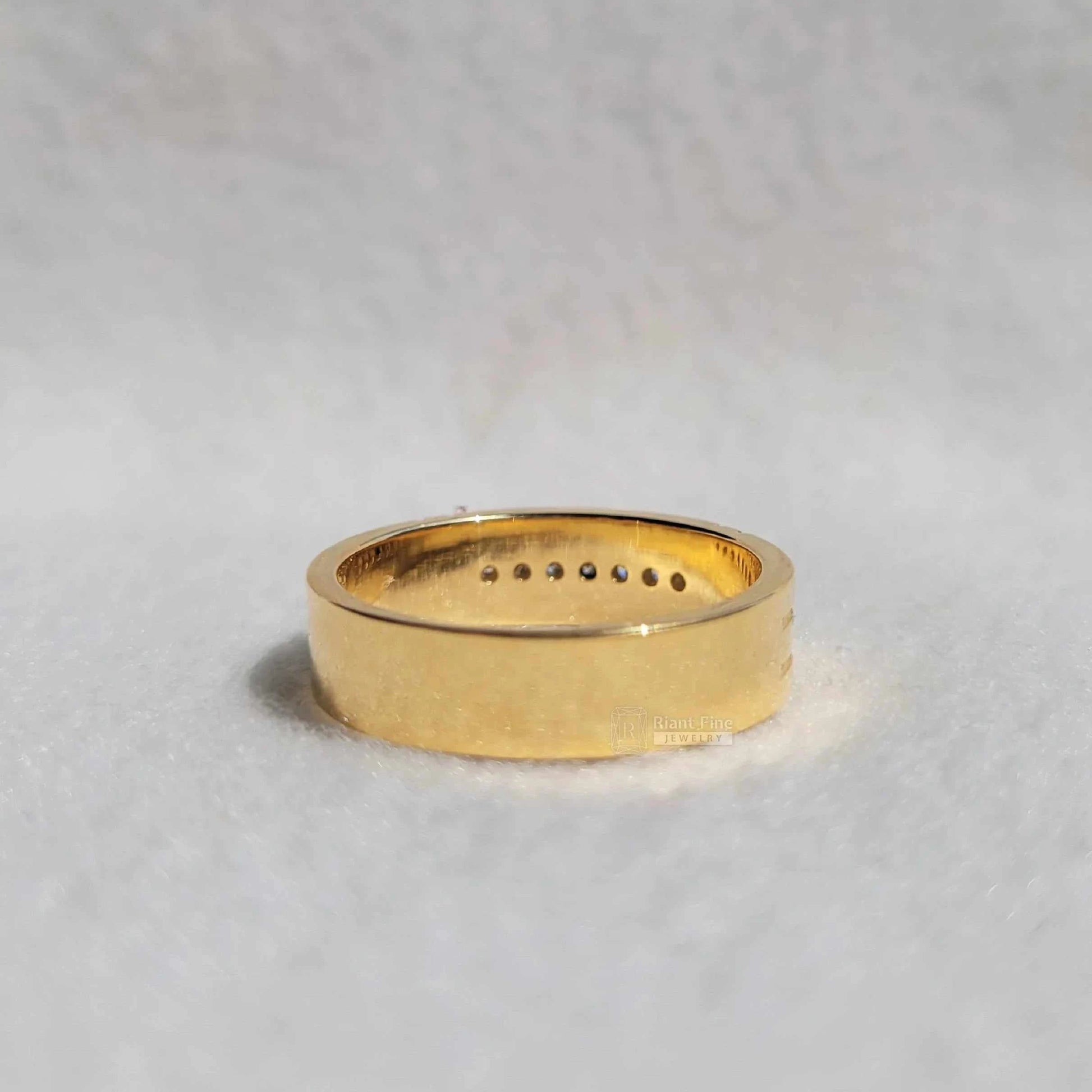 Modern Channel Set Lab Grown Diamond Mens Wedding Band - Riant Fine Jewelry LLC