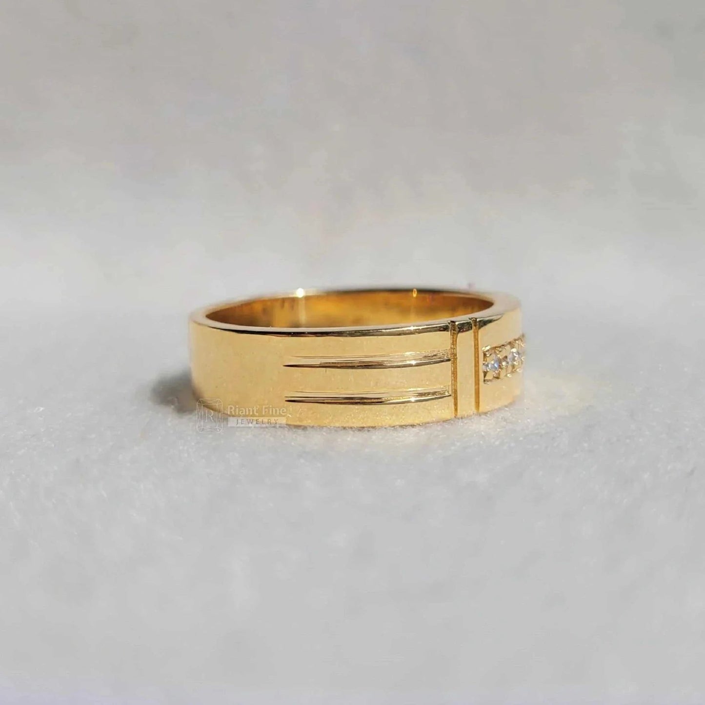 Modern Channel Set Lab Grown Diamond Mens Wedding Band - Riant Fine Jewelry LLC