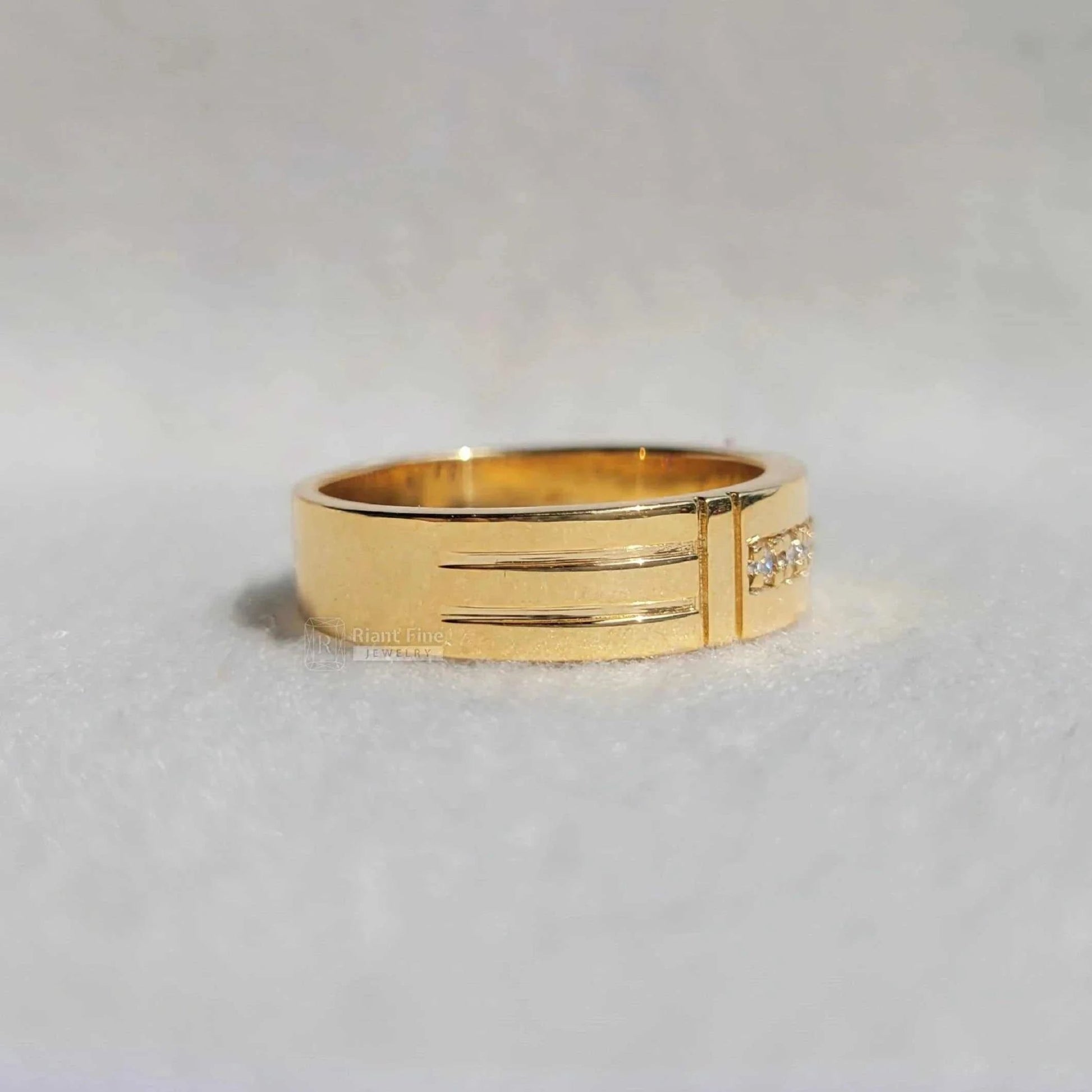 Modern Channel Set Lab Grown Diamond Mens Wedding Band - Riant Fine Jewelry LLC