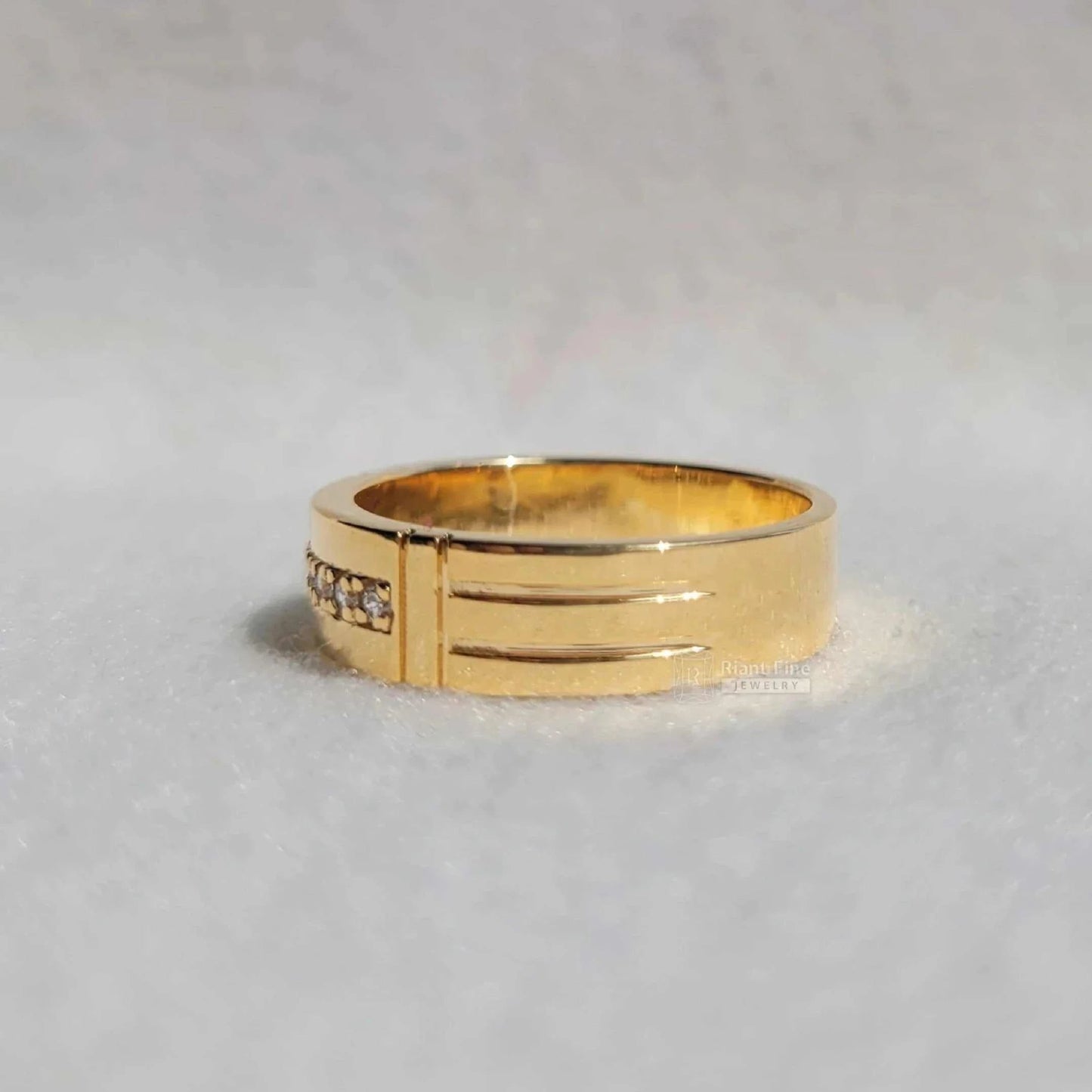Modern Channel Set Lab Grown Diamond Mens Wedding Band - Riant Fine Jewelry LLC