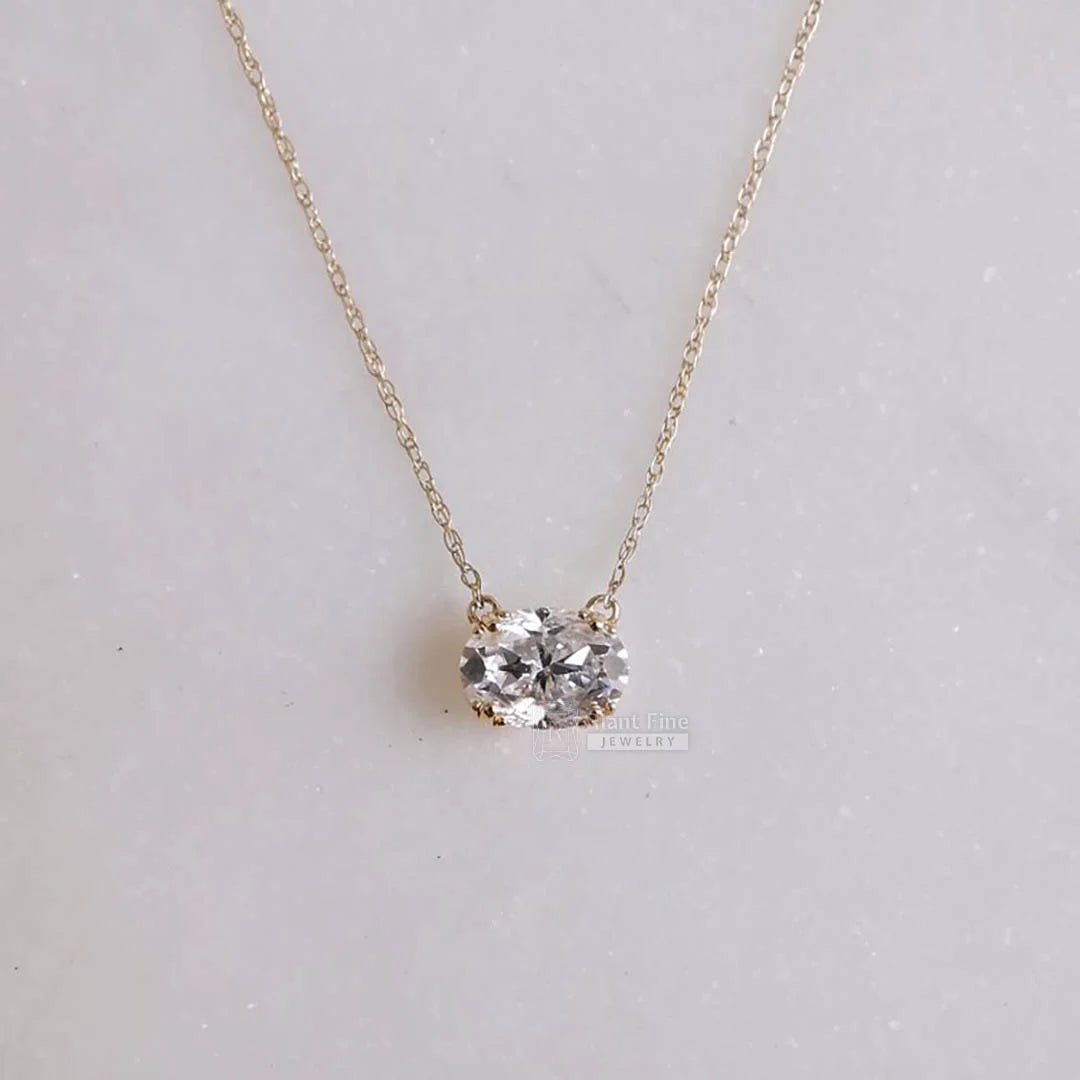 1 Ct Oval Moissanite Pendant 